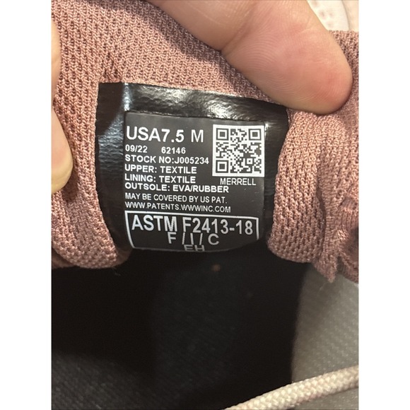 Women's Merrell Moab Flight 7.5 Pink Composite Toe Safety Shoe J005234 - Picture 9 of 10